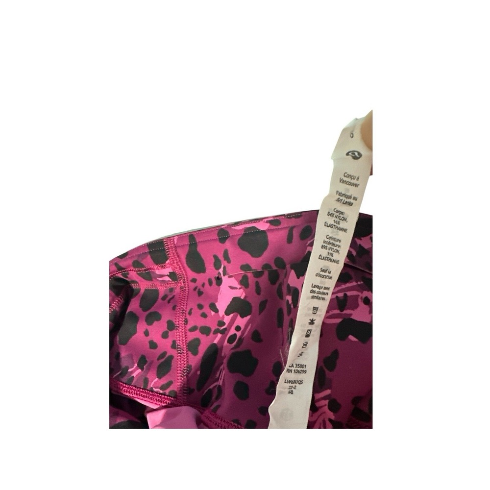 Lululemon Cheetah Camo Women's High Rise Crop Leggings Magenta Purple/Pink Size6 - Picture 8 of 12